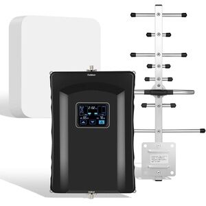 Cell Phone Signal Booster with 2 Indoor Panel Antennas NEW